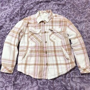 Aeropostale Quilted Jacket with Plaid Accents